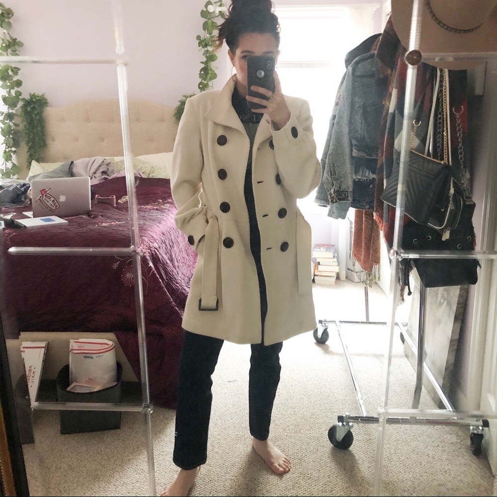 {EXPRESS} cream street style pea coat